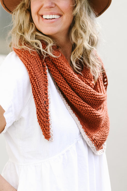Just Getting Started Triangle Scarf Knitting Pattern